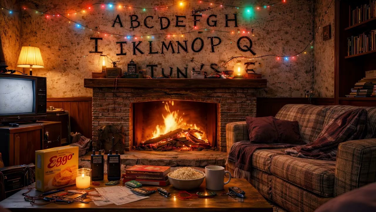 Stranger Things Inspired Cabin 🔥 10 Hour Fireplace Ambience Fo Relaxation (No Music)