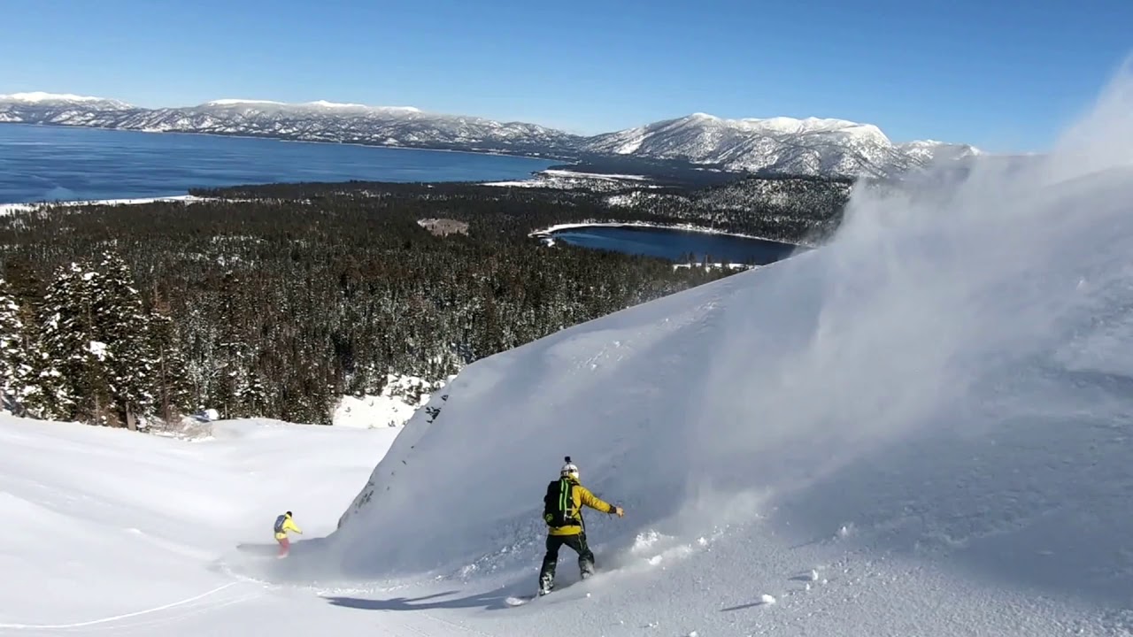 Backcountry Snowboarding on Mt. Tallac at Lake Tahoe