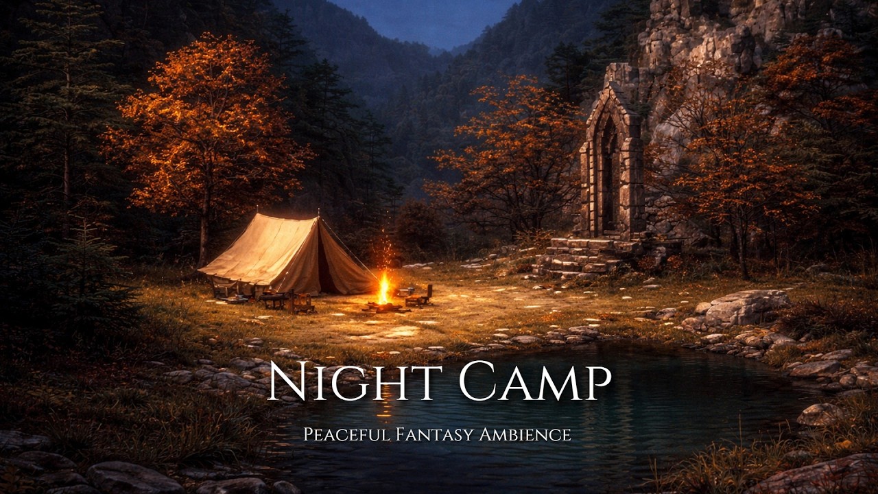 stop DOOMSCROLLING | night camp medieval calm music — 3 hours