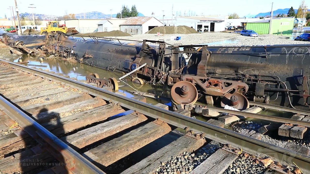 11-17-2021 Sumas, WA Train Derailment Caused by Historic Flooding