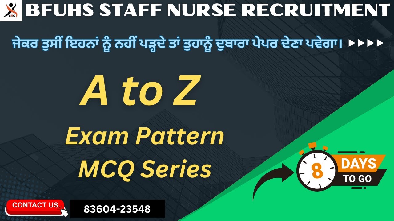 DAILY FREE BFUHS STAFF NURSE CBT EXAM PATTERN MCQ CLASS