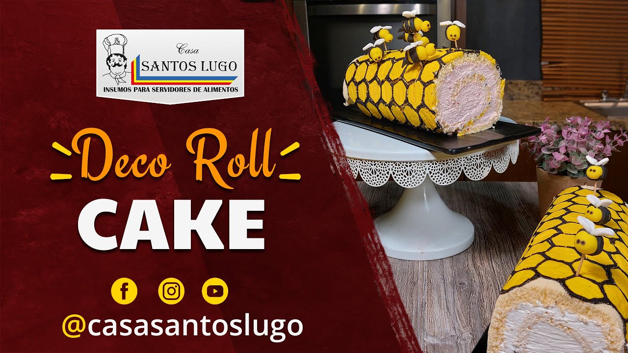 DECO ROLL CAKE DE ABEJAS ⭐RECETA PASO A PASO⭐