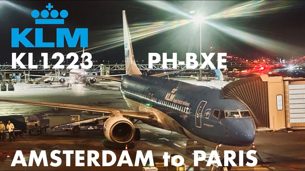KLM  KL1223 from Amsterdam  to Paris  Boeing 737-8K2 PH-BXE  #klm