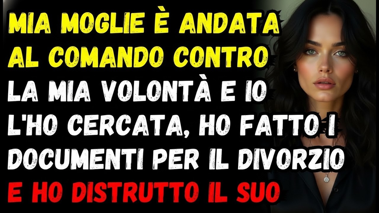 Quando ho detto addio a mia moglie, non pensavo che mi avrebbe tradito