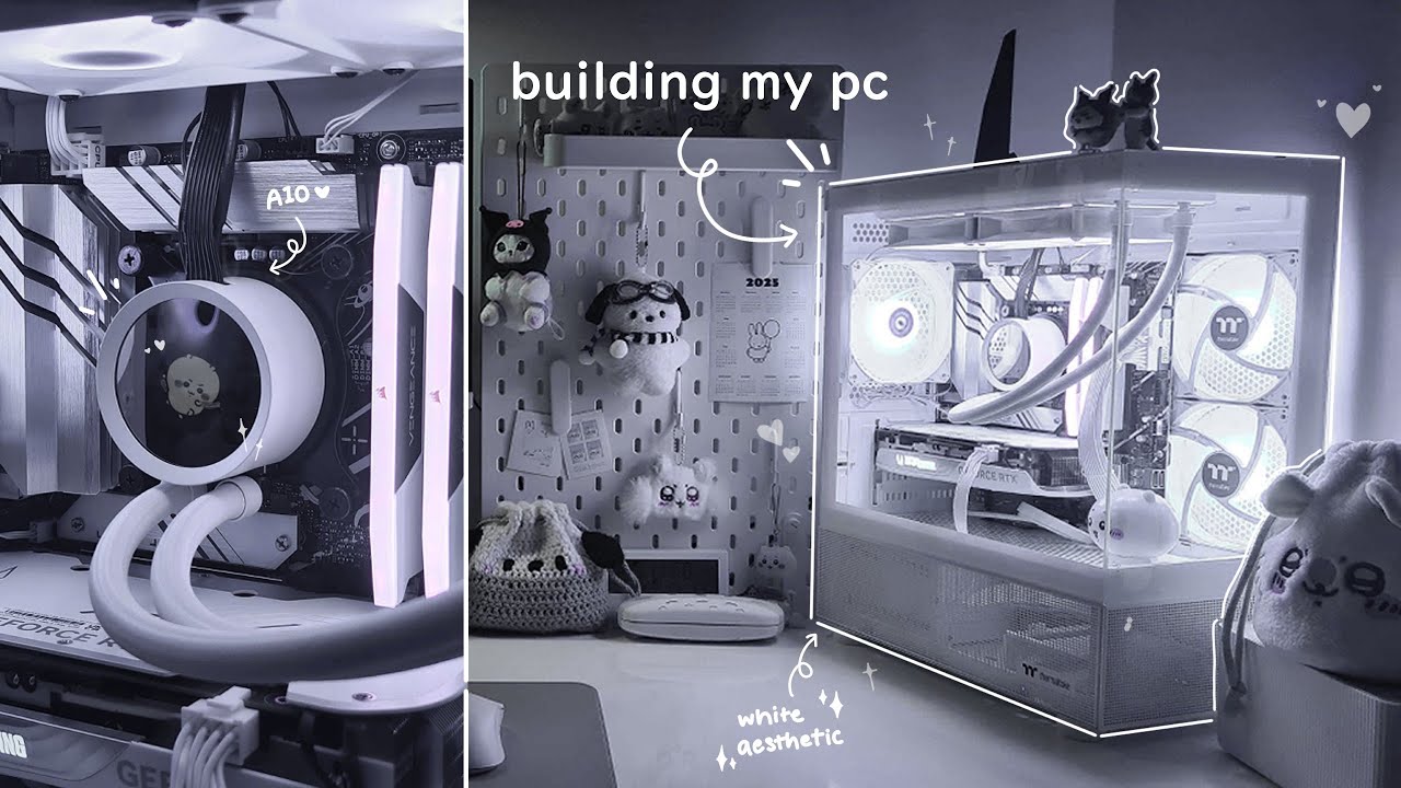 building my first gaming pc👾🤍| white aesthetic, rtx 4060ti, i5 14400f