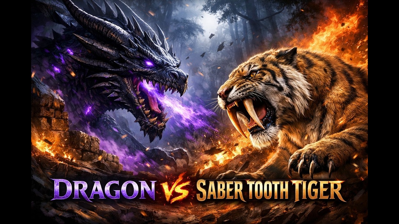 Dragon vs Saber Tooth Tiger