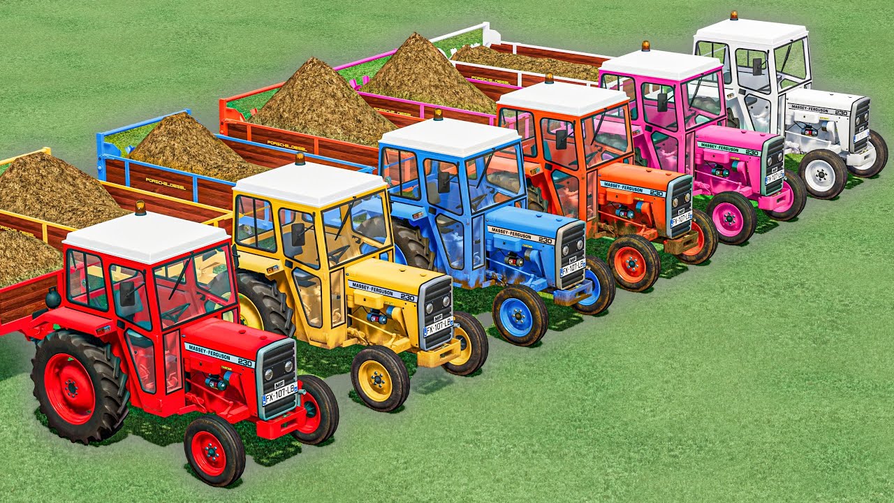 Farming Simulator Massey Ferguson Mini Tractors With Colors - Manure Work