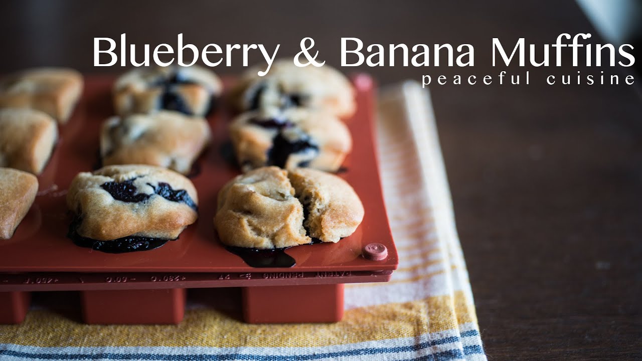 Blueberry & Banana Muffins (vegan) ☆ ブルーベリーバナナマフィンの作り方