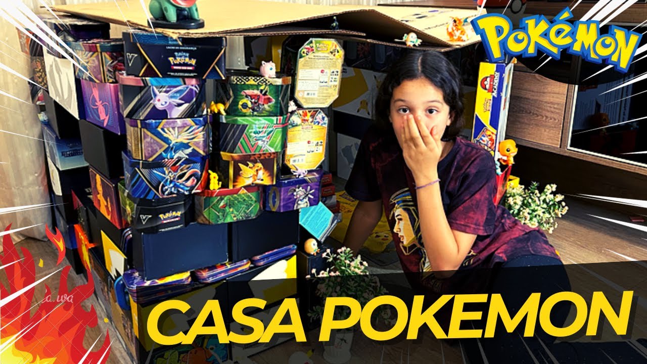 CONSTRUI uma CASA POKEMON valendo UMA BOOSTER BOX de FENDA PARADOXAL #cartaspokemon