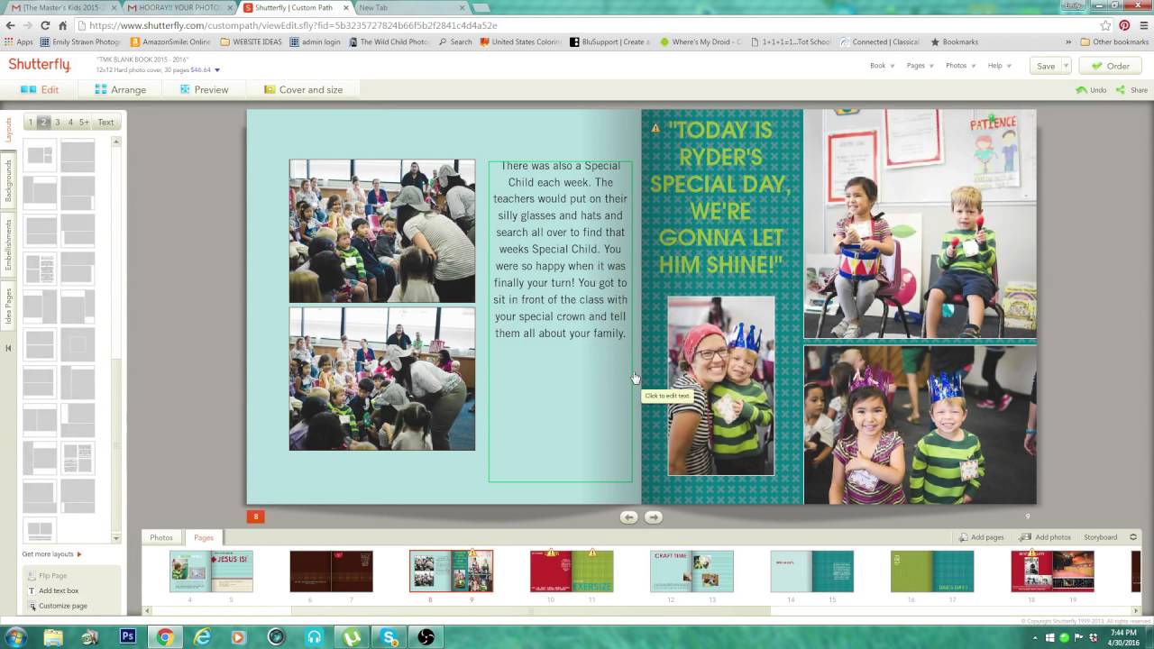 How to Customize your Shutterfly Book