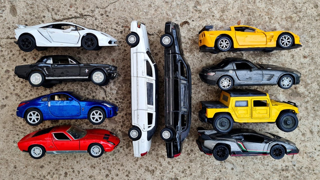 Various Diecast Cars Different Sizes from Kinsmart Review in Hands