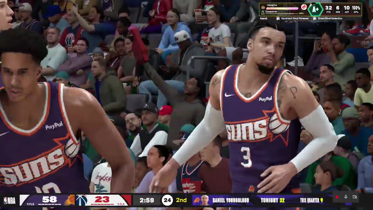 NBA 2K26 gameplay 114 pts -13 Rebs - 16 Assists - 2 steals - and 2 Blocks FG %100 - 3 point 100%