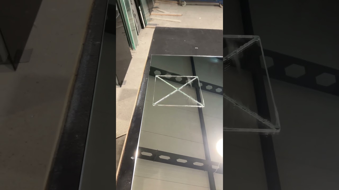 cutting square hole in the mirror