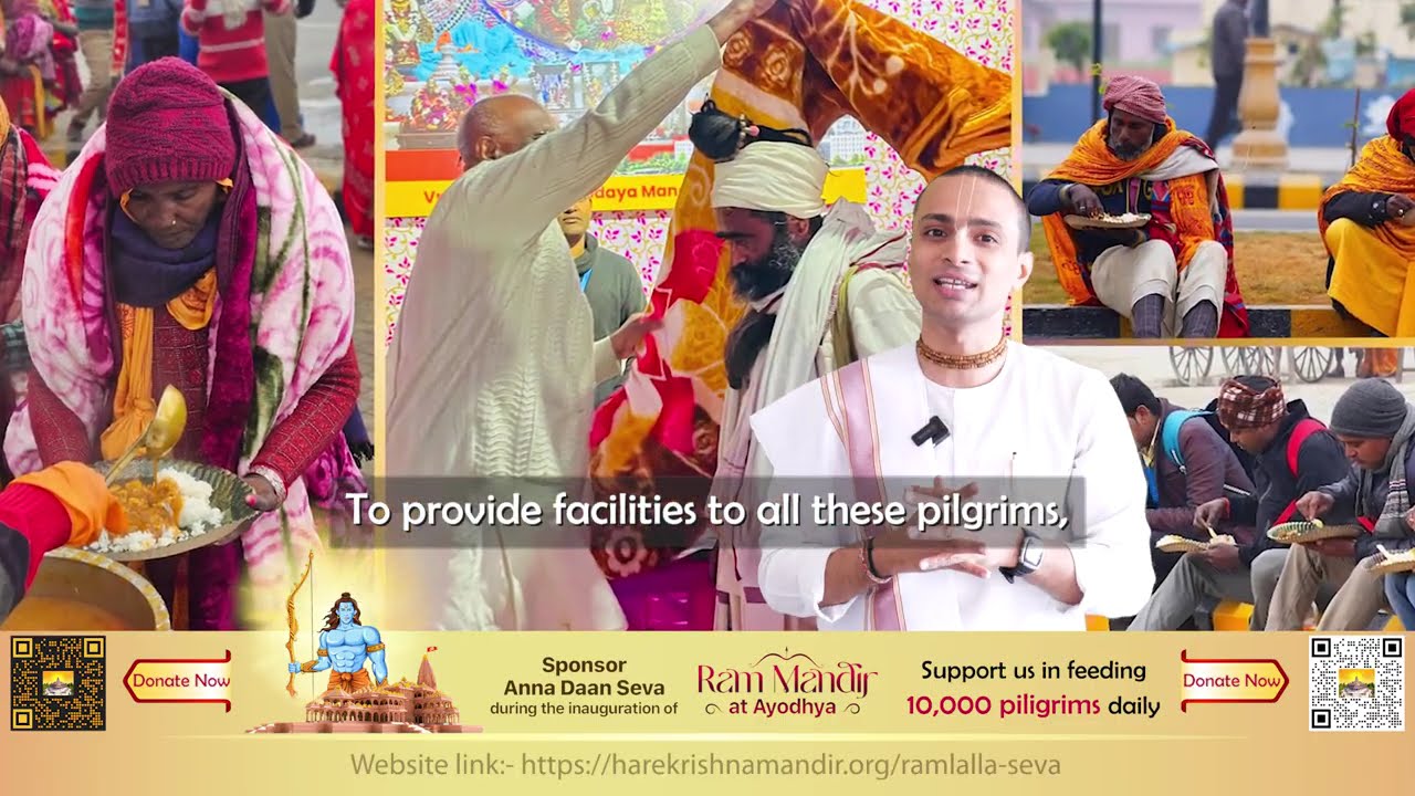 Serving Lord Ram's Devotees in Ram Mandir Ayodhya: 12,000+ Daily Meals by Hare Krishna Movement