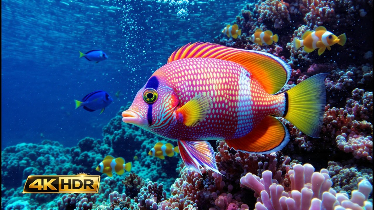Colorful Fish Swimming in Silence 4K  Most Peaceful Video Ever