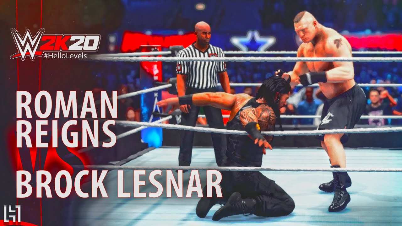 WWE 2K20 Roman Reigns vs Brock Lesnar Match PS4 Gameplay