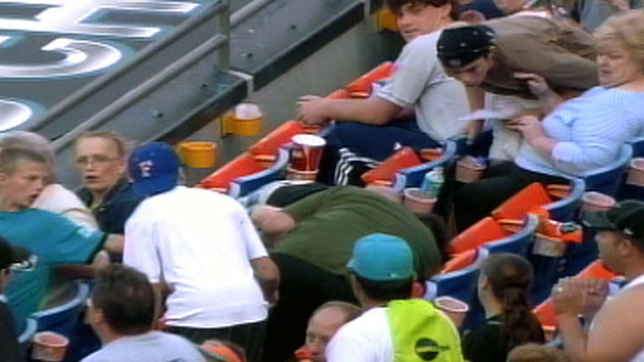 Matt Chico's wild pitch goes into stands