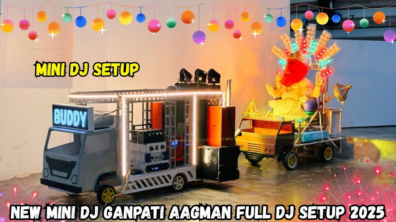 Special Mini Dj Ganesh Aagman mini dj setup | Mini dj Ganesh Chaturthi Decoration at home