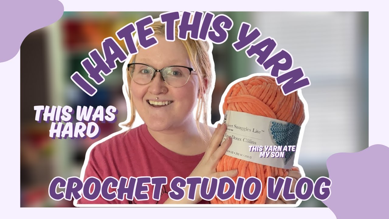 ONLY Crocheting with L&T Sweet Snuggles Lite for 48 Hours | Crochet Challenge | Crochet Studio Vlog