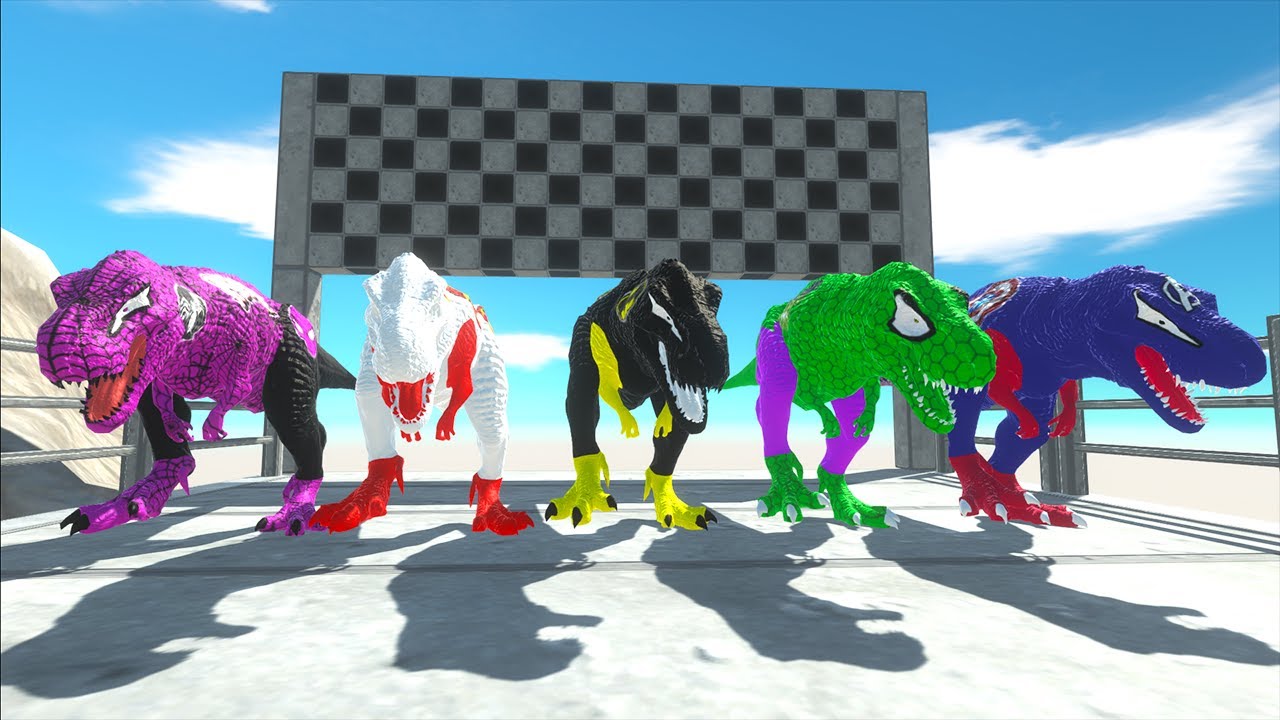 Marvel & Dc Race Championship Trex Superhero Vs Therizinosaurus Hunting Found Jurassic World Ev