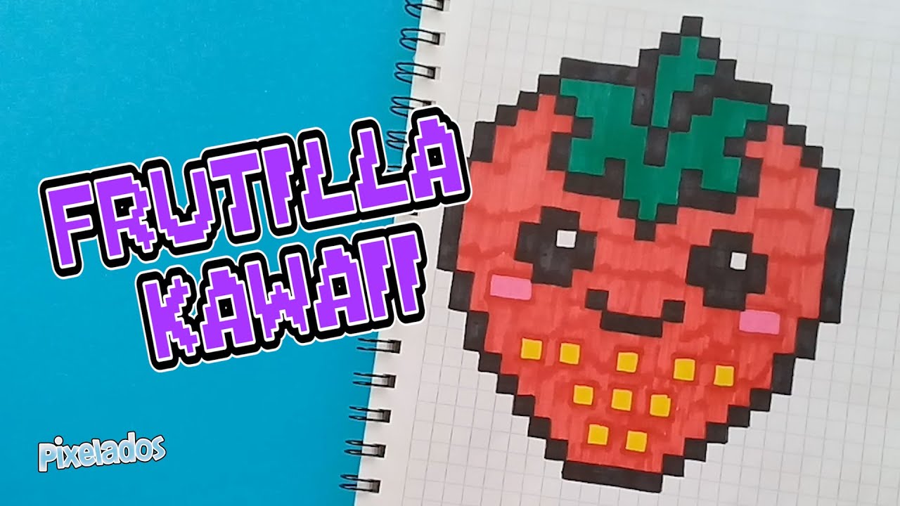 COMO DIBUJAR FRUTILLA - FRESA KAWAII PIXEL ART - PIXELADOS