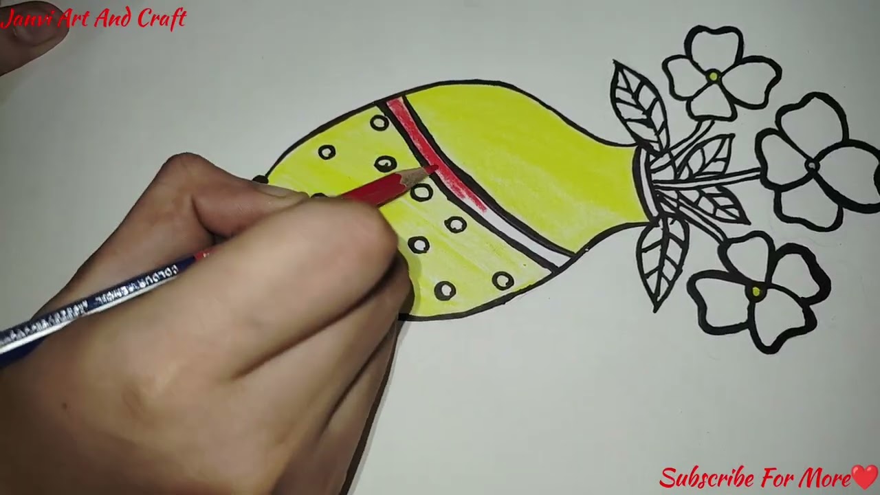 Easy Drawing flower pot 🌺