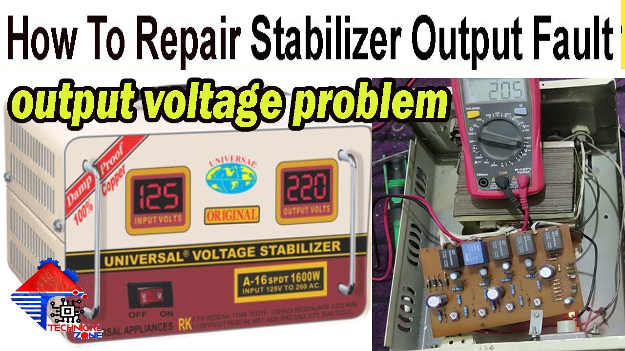 Stabilizer repairing || stabilizer output voltage problem easy solution complete details