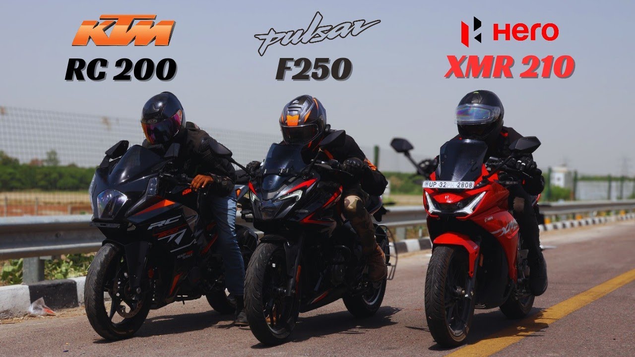 RC 200 vs Pulsar F250 vs Karizma XMR 210 | Super Exciting Drag Race ⚡ Don't Miss it