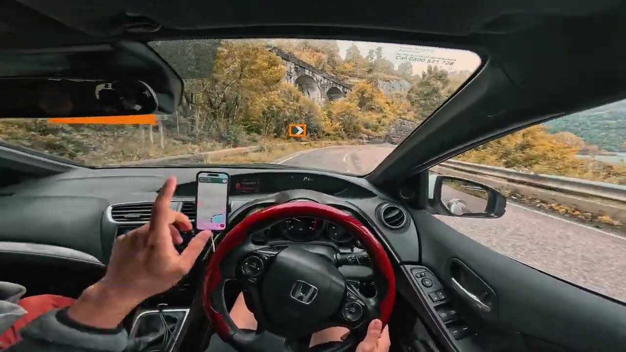 Honda Civic | 4K | Drive Through Loch Lomond | Scenic Rainy Day Vibes 🚗🌧️🎶