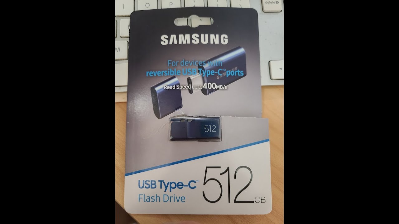 Samsung 512GB USB type C flash drive Blackmagic speed test