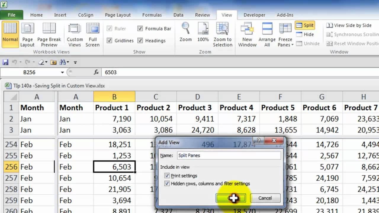 How to Create and Use Custom Worksheet Views in Excel