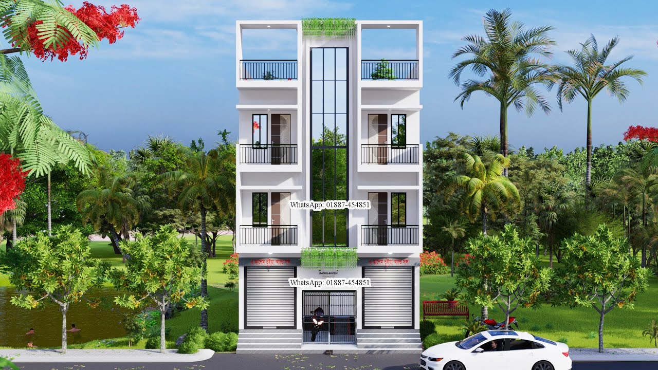 ৩ তলা বাড়ির ডিজাইন ও খরচ । ২ ইউনিটের বাড়ির ডিজাইন। দোকান সহ বাড়ির ডিজাইন। দুতলা বাড়ির ডিজাইন