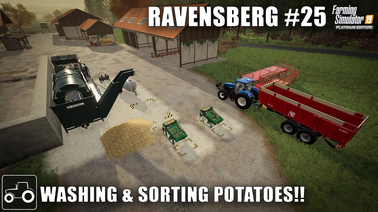 Washing & Sorting Potatoes, Forestry & Animal Work - Ravensberg #25 Farming Simulator 19 Timelapse