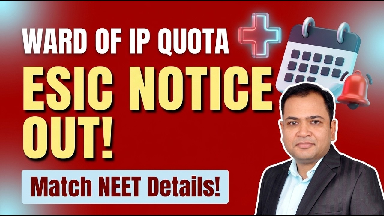 🚨 ESIC Quota 2026 Notice OUT! Urgent Update for MBBS & B.Sc Nursing Aspirants