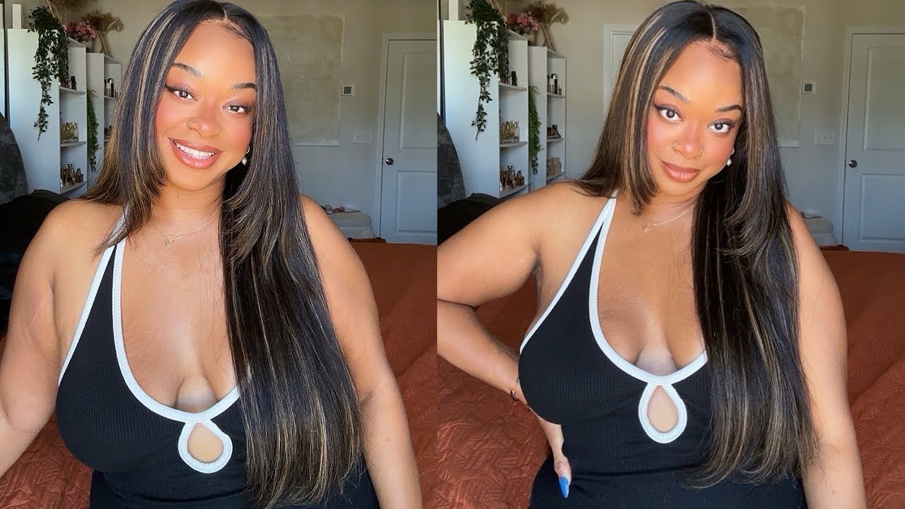 My #1 favorite wig for having a melted lace! | Isee Hair Brown highlight wig | install