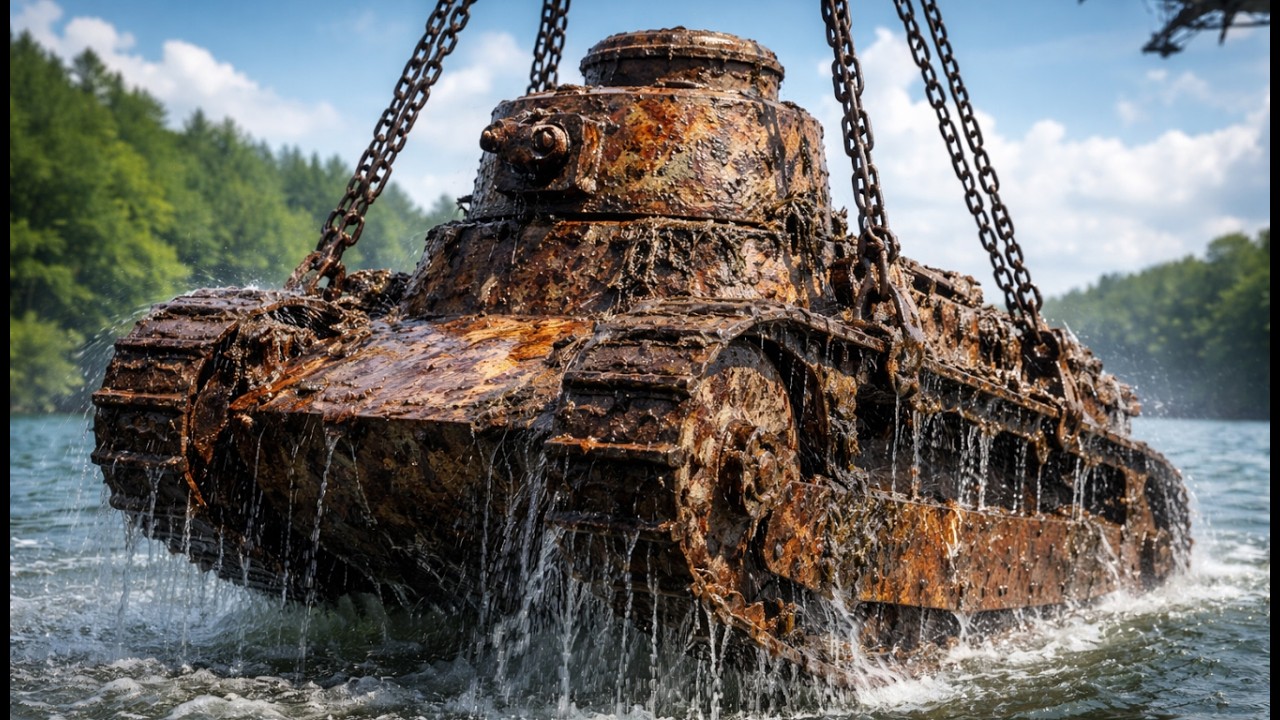 We Found a Lost WWI Tank Underwater — Raising the Rusted M1917 After 100 Years | ASMR Restoration