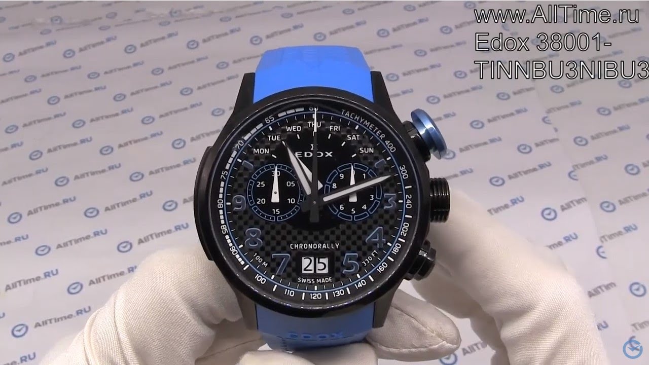 Обзор швейцарских титановых наручных часов Edox 38001-TINNBU3NIBU3 с хронографом