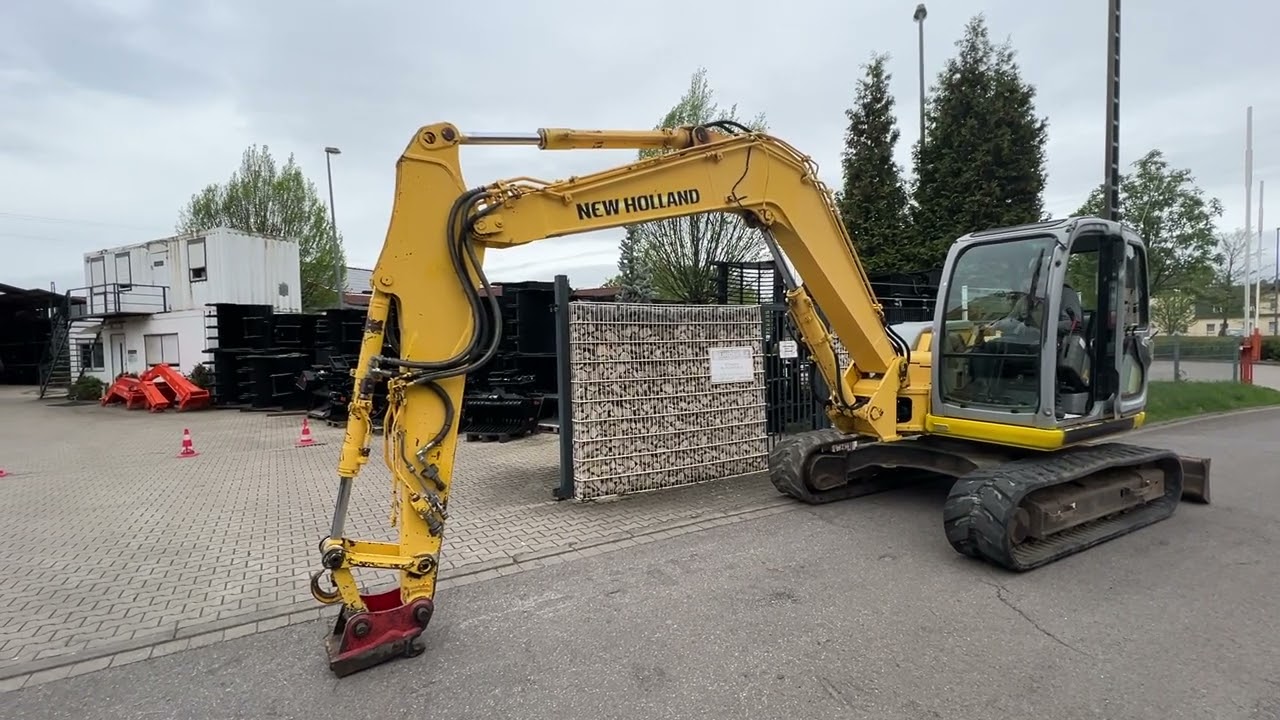 Minibagger New Holland Kobelco E80-1ES, Knickmatik, Hammer- und Greiferleitung, Schnellwechsler MS08