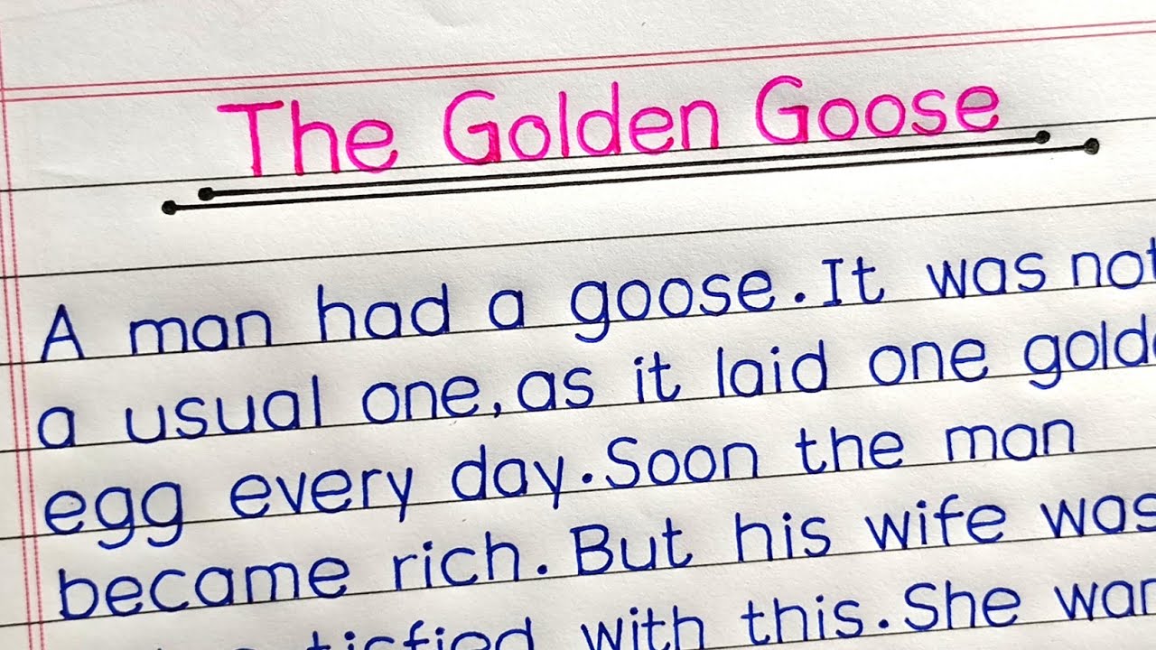 The Golden Goose short story in English || Beautiful print handwriting ||