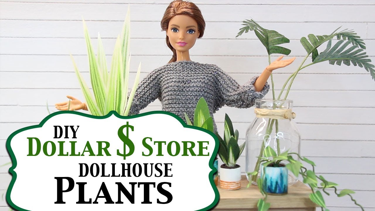 Сделай сам: растения для кукольного домика из магазина «Доллар» — растения для Барби — миниатюры