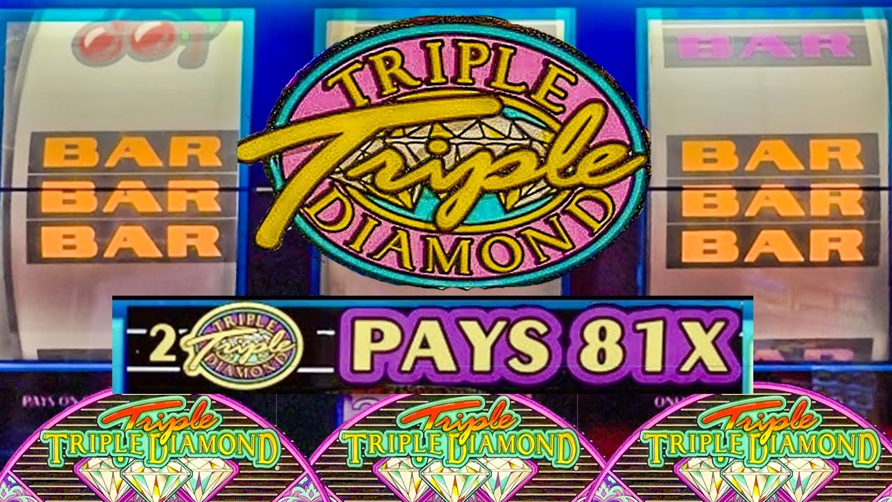 RARE TRIPLE TRIPLE DIAMOND Slot Machine with Huge Multiplier Potential #slots #casino #antique