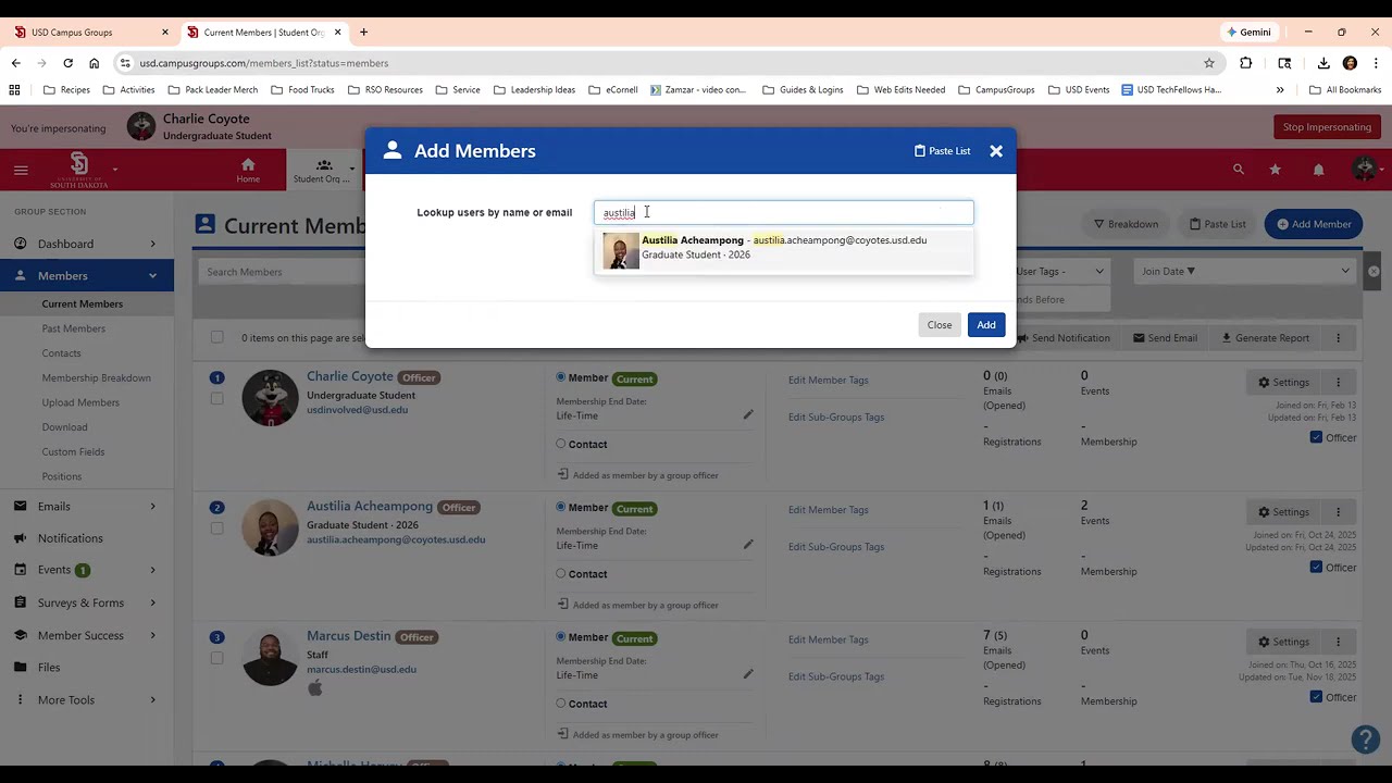 Uploading Members in Bulk to USD Campus Groups