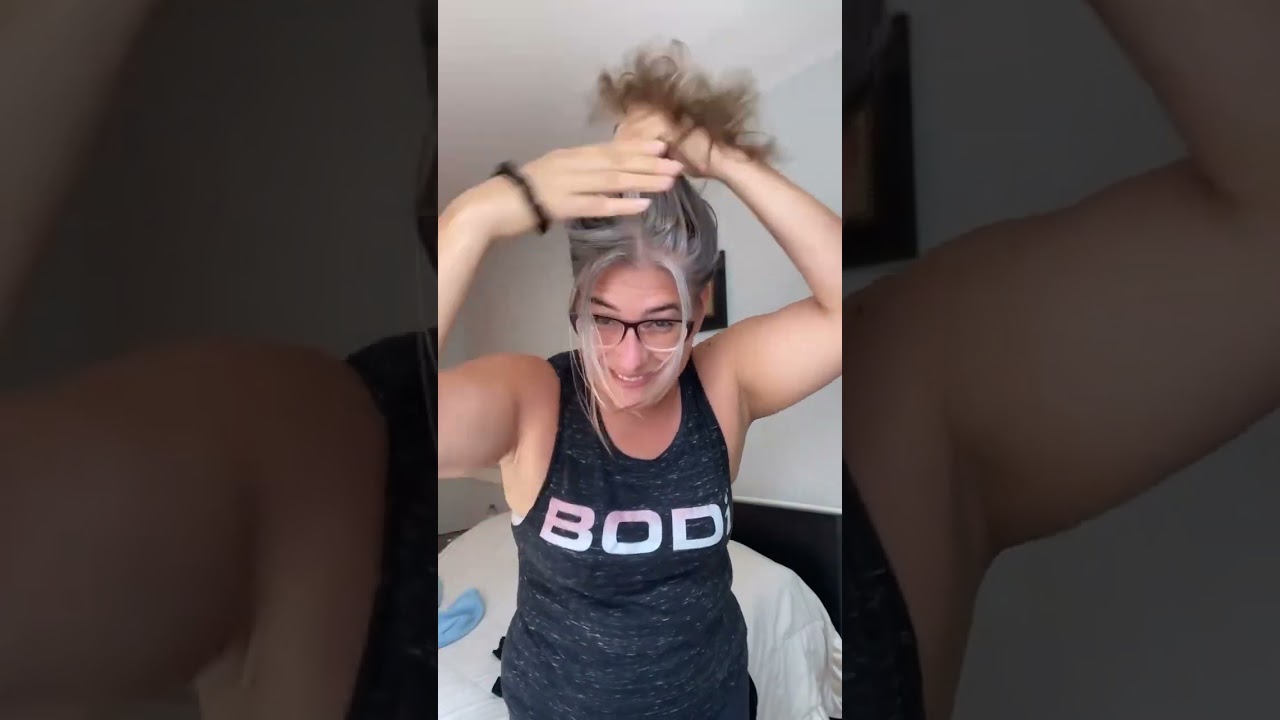 Silver Hair Messy Bun Tutorial #Shorts #SilverSisters #MessyBunLife