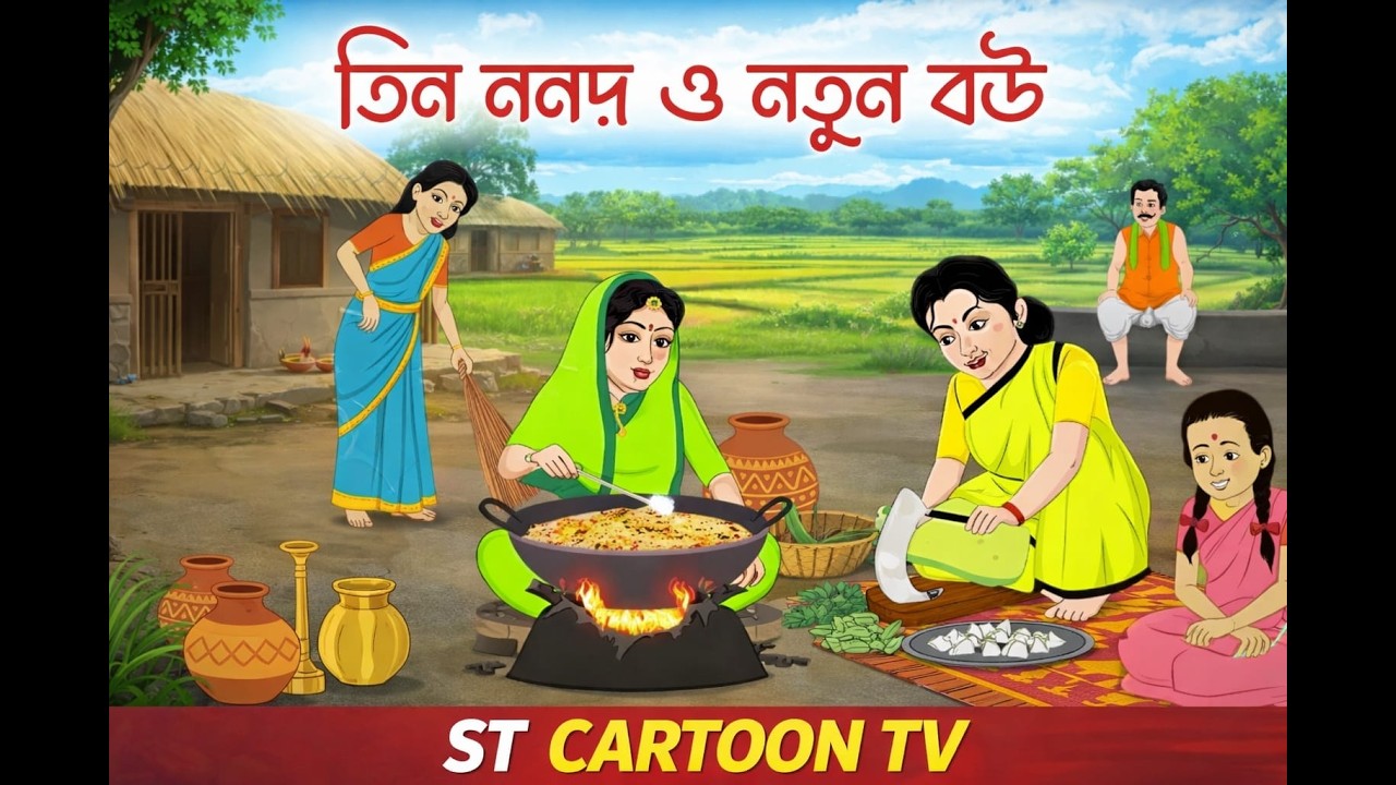 তিন ননদ ও নতুন বউ | গ্রাম বাংলার মজার গল্প | ST Cartoon TV