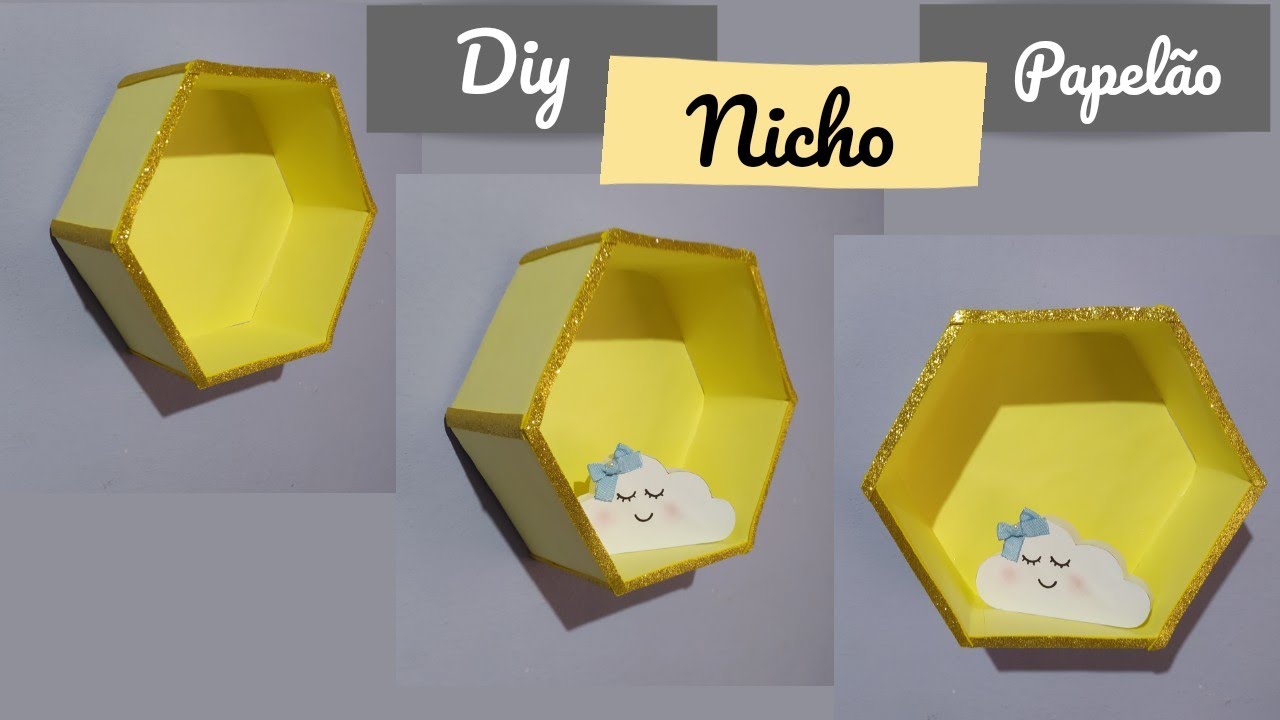Nicho hexagonal de papelão - DIY