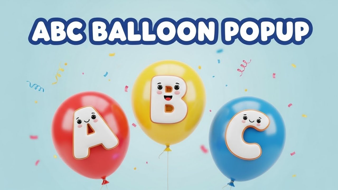 ABC Alphabet Balloon Pop Pop Song🎈| Learn Letters A–Z for Kids | Fun Balloon PopUp Alphabet Learning