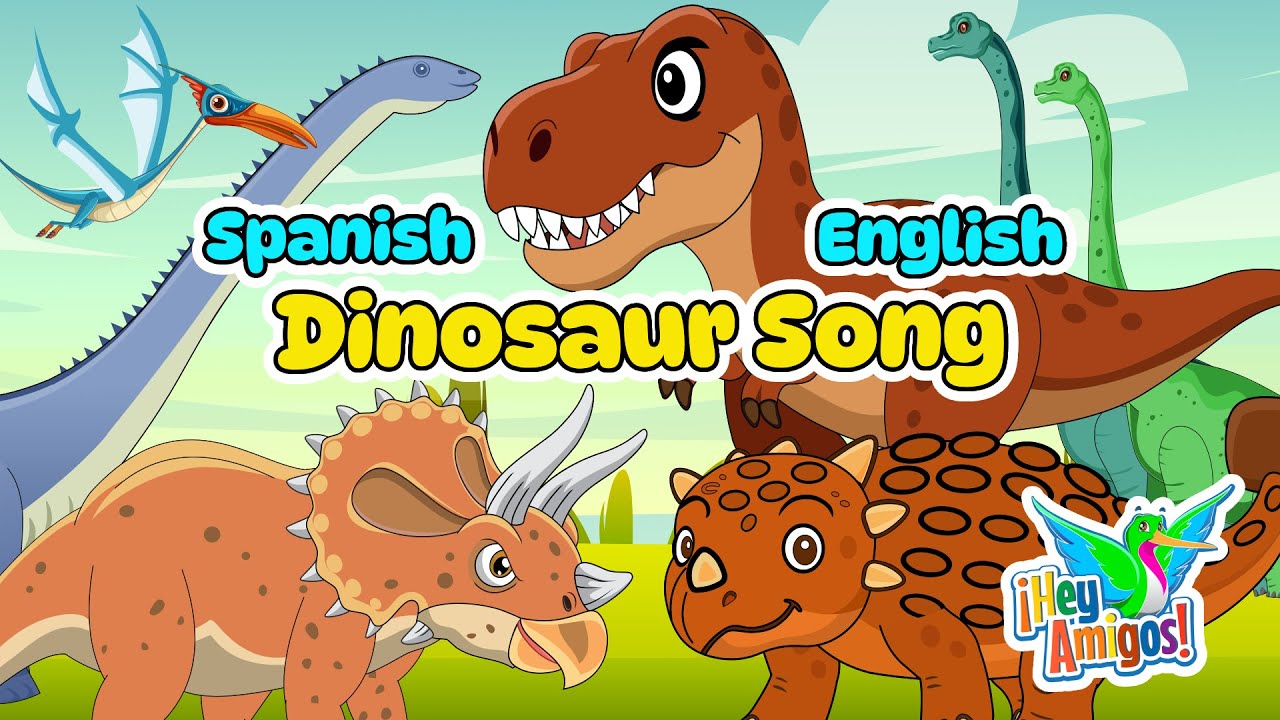 Dinosaur Song for Kids 🦖 Fun Bilingual Spanish English Dino Names Song for Toddlers & Preschoolers