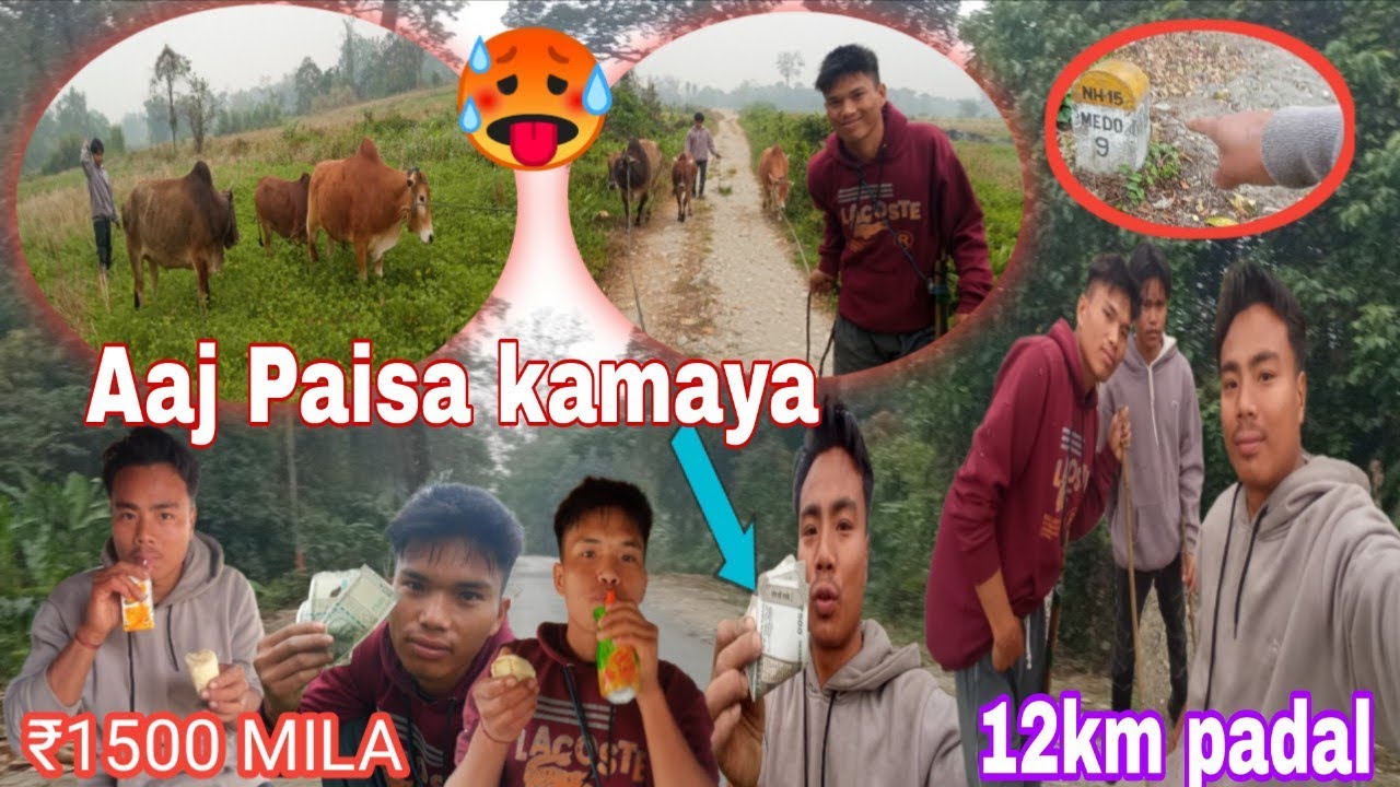 12km paidal Aaj guro leke Gaya ✅ hamlog ₹1500 Mila 🥵/barish Mein paidal aana pada 🥺