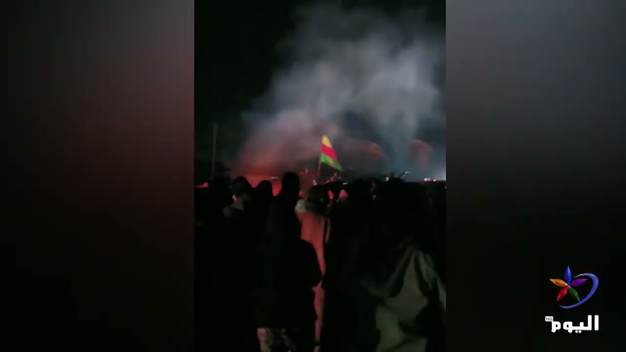 تظاهرات أمام معبر نصيبين الحدودي في قامشلي تنديداً بهجمات قوات الحكومة على المناطق الكردية