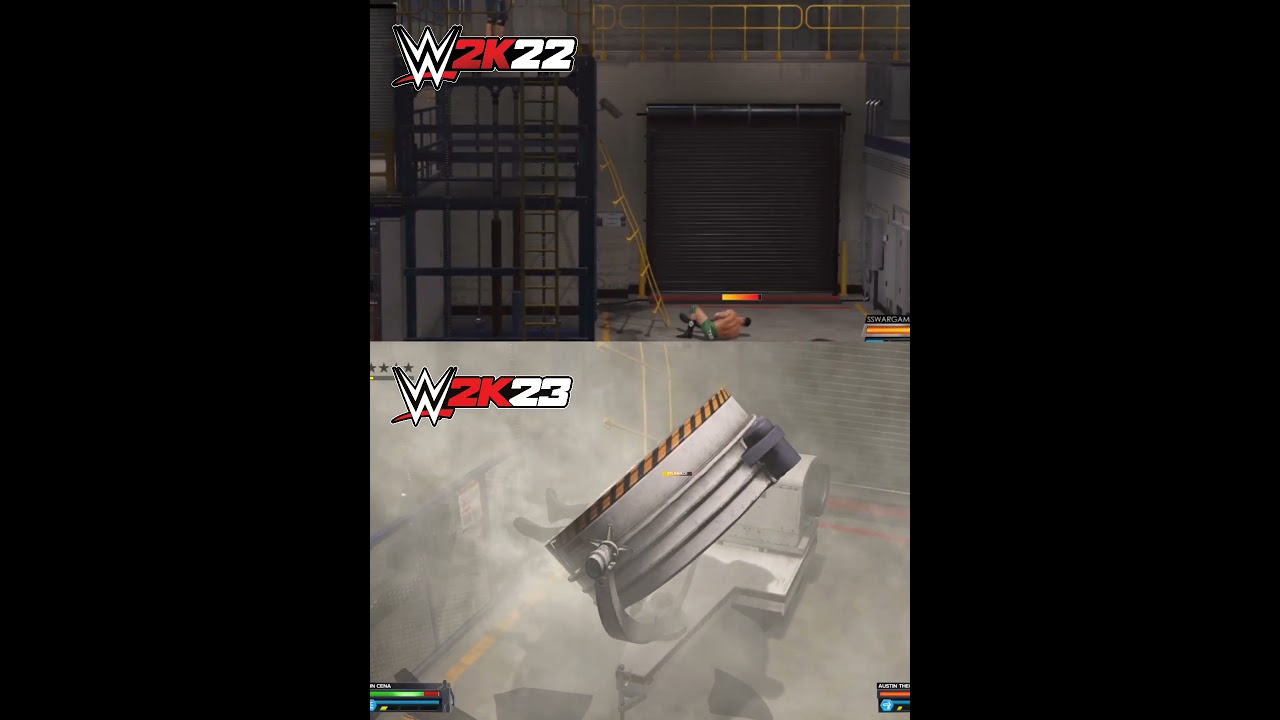 2k23 vs 2k22 backstage brawl comparison #gamersclass #wwe #romanreigns #2k23 #unstoppable